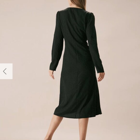 RIHOAS The Black U Neck Polka Dot Lace Midi Dress 3 - Picture 4 of 6